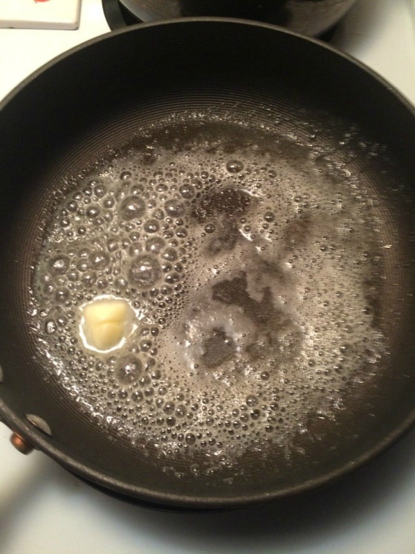 butter heating in a pan