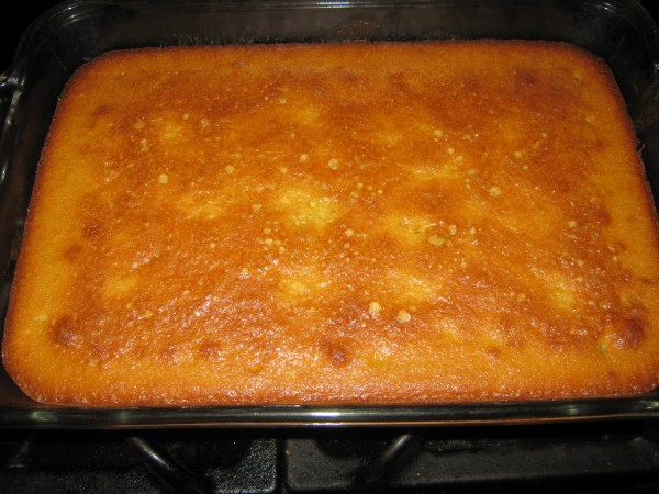 Lemon pound cake right out of the oven