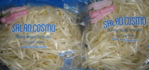 Two bags of mung bean sprouts