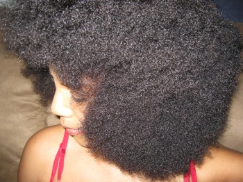 Sheree's hair after being blow dried