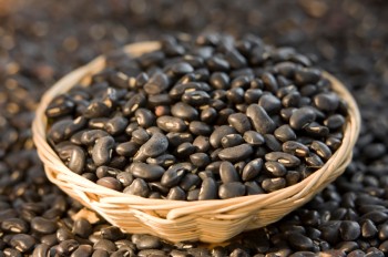 Basket of dried black beans