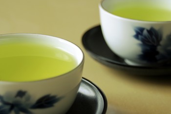 Two cups of green tea