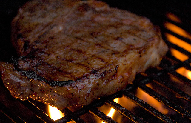 steak on a grill